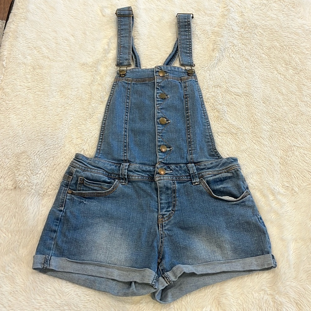 TINSELTOWN Denim Short Overalls XS